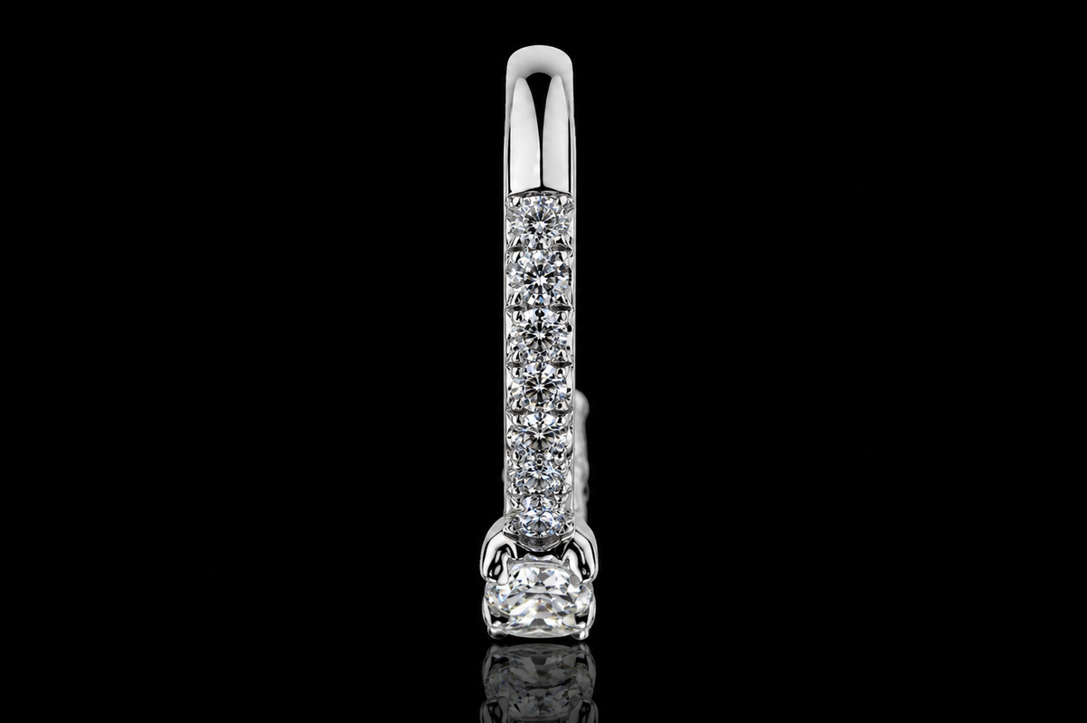 Six-Stone Round Diamond Platinum Wedding Band (band097)