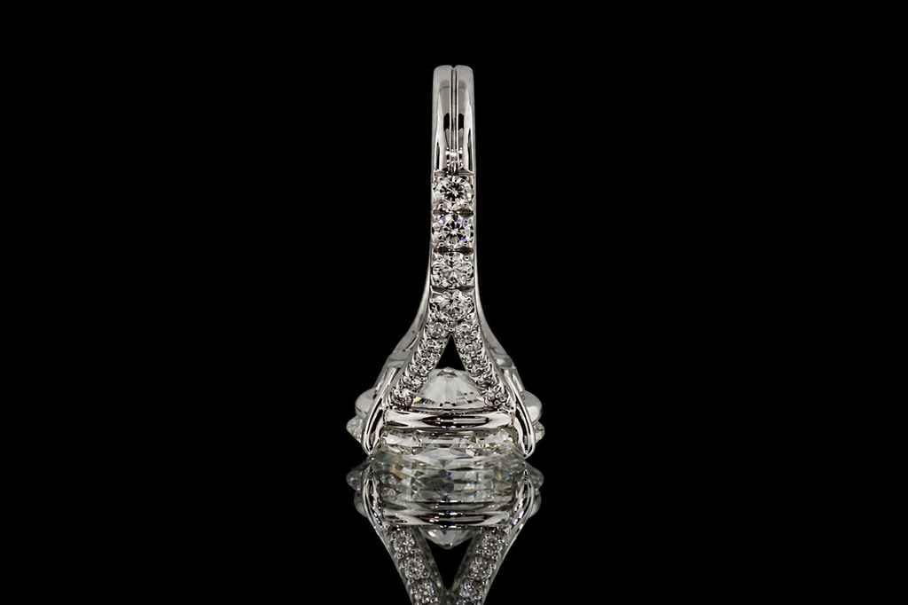 Oval Diamond Split Shank Engagement Ring (eng362)