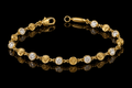 Diamond & Gold Medallion Station Bracelet (brac056)