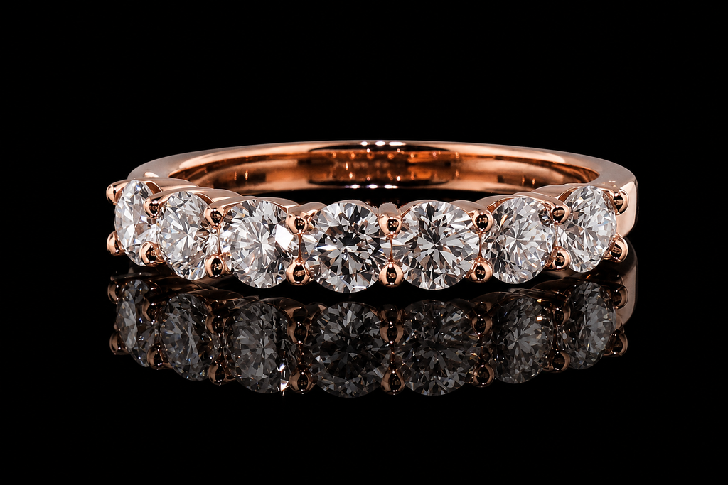Rose Gold Seven-Stone Diamond Band (band027)