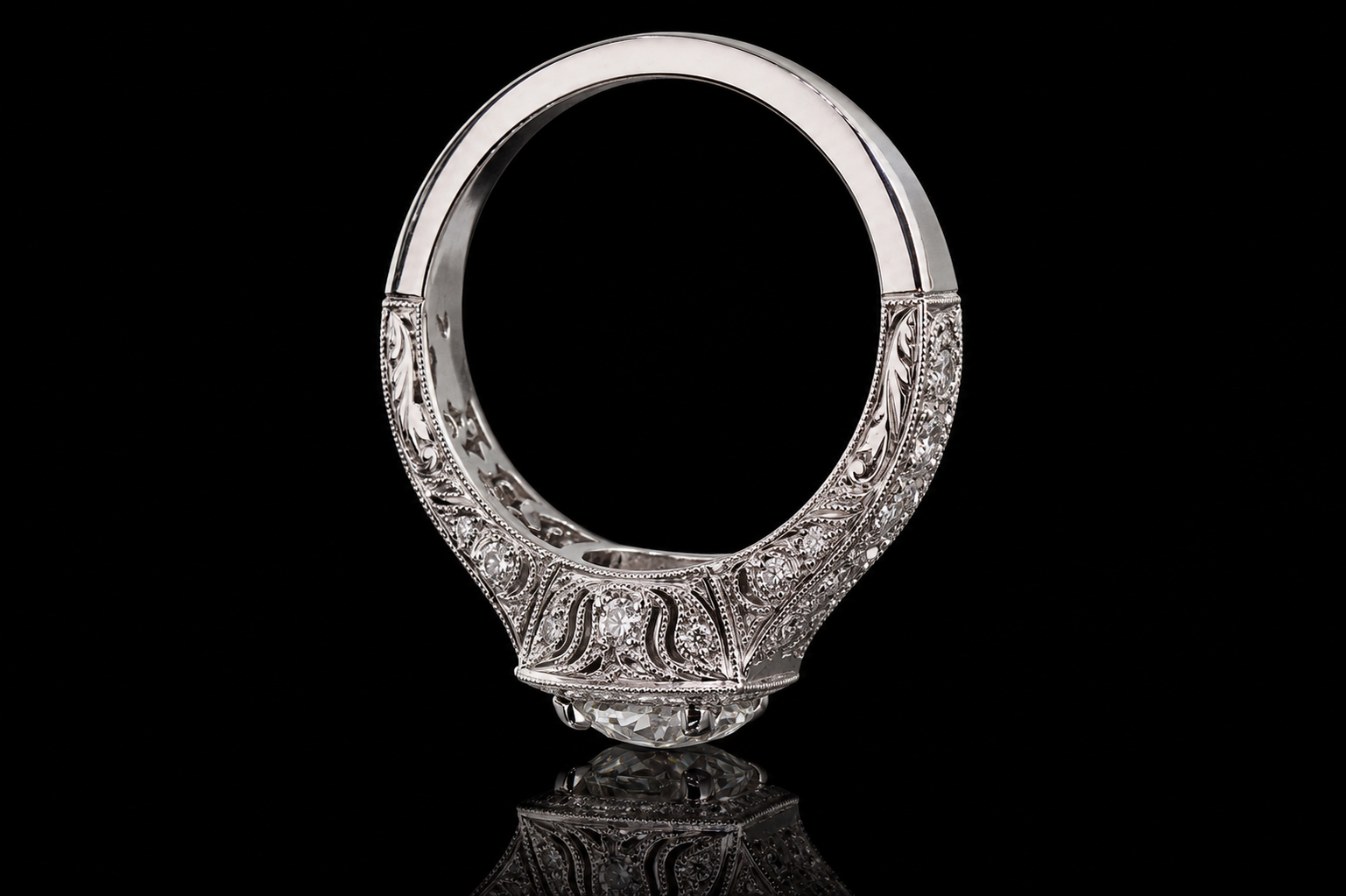 Vintage Halo Diamond Engagement Ring (eng417)