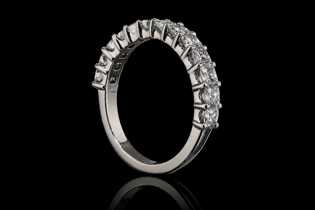 Princess-Cut Diamond Platinum Wedding Band (band093)
