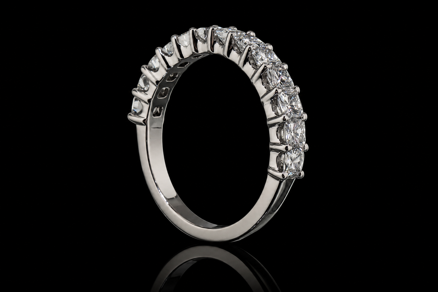 Princess-Cut Diamond Platinum Wedding Band (band093)