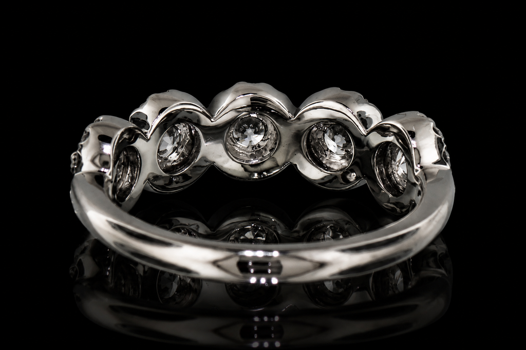 Platinum Five-Stone Halo Diamond Ring (band139)