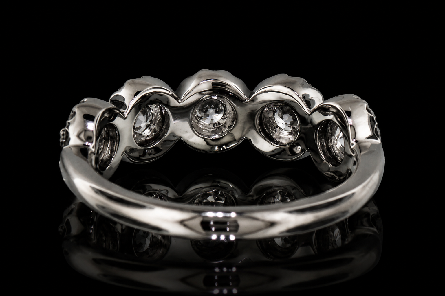 Platinum Five-Stone Halo Diamond Ring (band139)