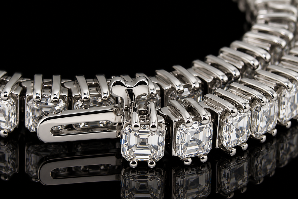 Asscher Cut Diamond Tennis Bracelet (brac007)