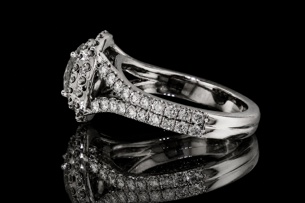 Round Diamond Double Halo Engagement Ring (eng387)