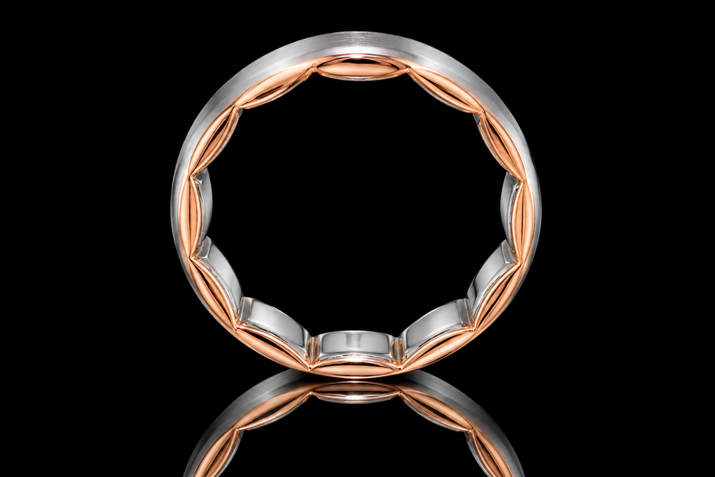 Two-Tone Platinum & Rose Gold Wedding Band (band171)