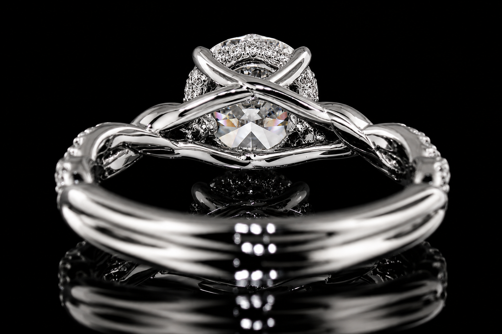 Twisted Infinity Round Diamond Engagement Ring (eng357)
