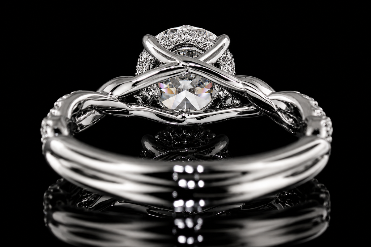 Twisted Infinity Round Diamond Engagement Ring (eng357)