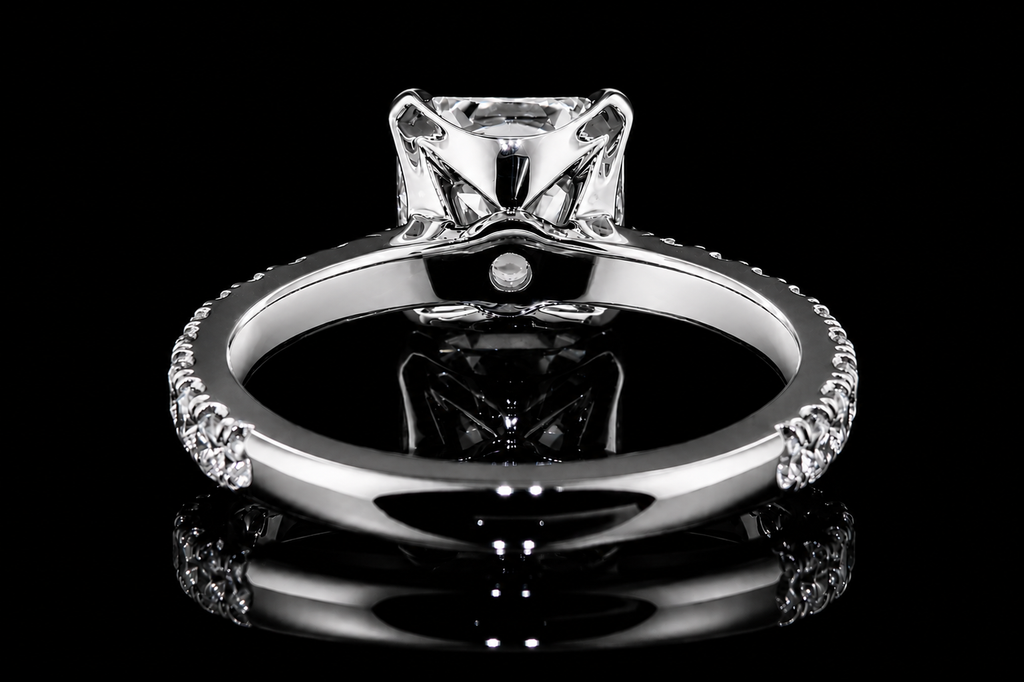 Asscher Cut Diamond Solitaire Engagement Ring