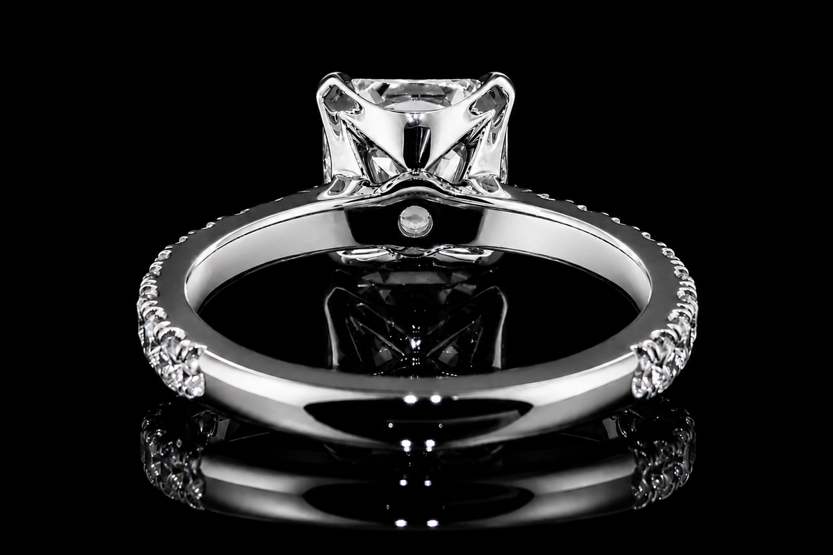 Asscher Cut Diamond Solitaire Engagement Ring