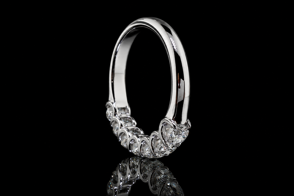 Seven-Stone Round Diamond Platinum Band (band085)