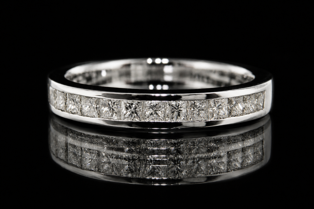 Princess-Cut Diamond Channel Band (band037)