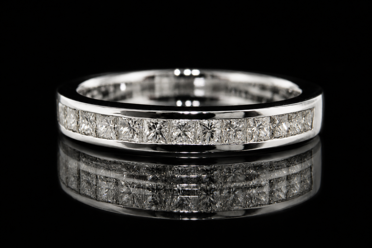Princess-Cut Diamond Channel Band (band037)