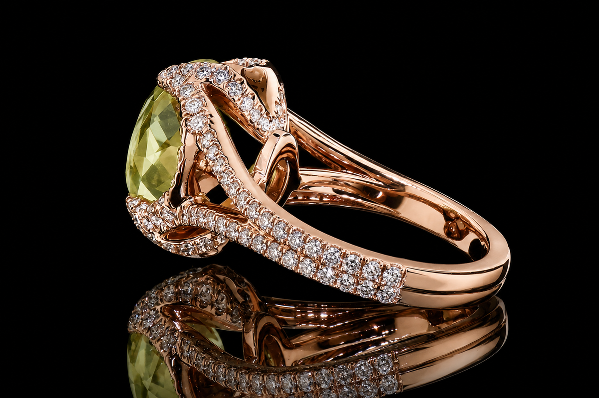 Oval Yellow Sapphire Halo Split Shank Engagement Ring (eng309)