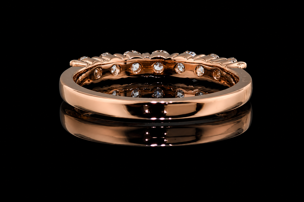 Seven-Stone Round Diamond Rose Gold Band (band86)