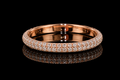 Rose Gold Three-Row Micropavé Diamond Band (band119)