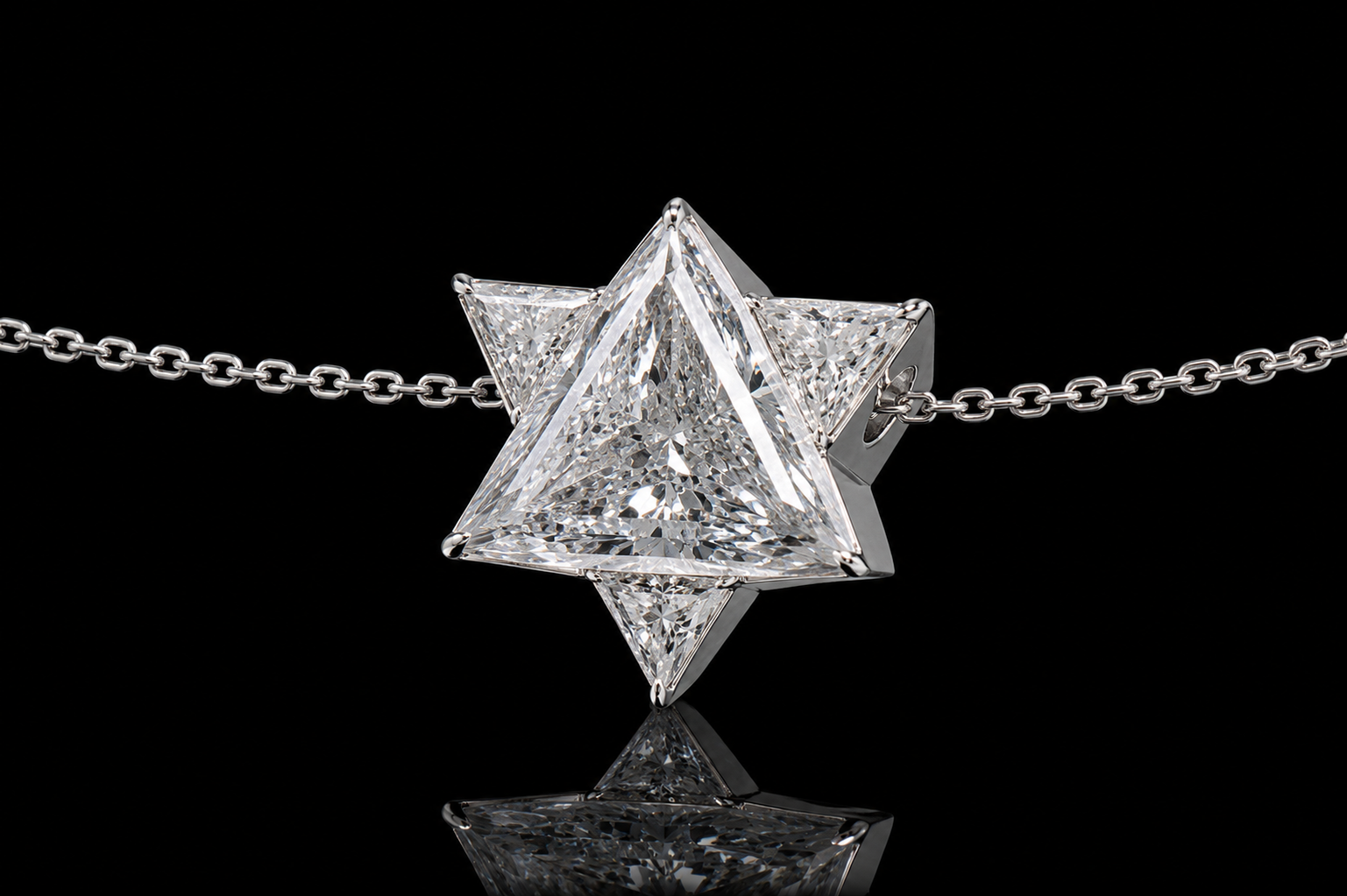 Trillion & Triangle Diamond Star Pendant (pend064)