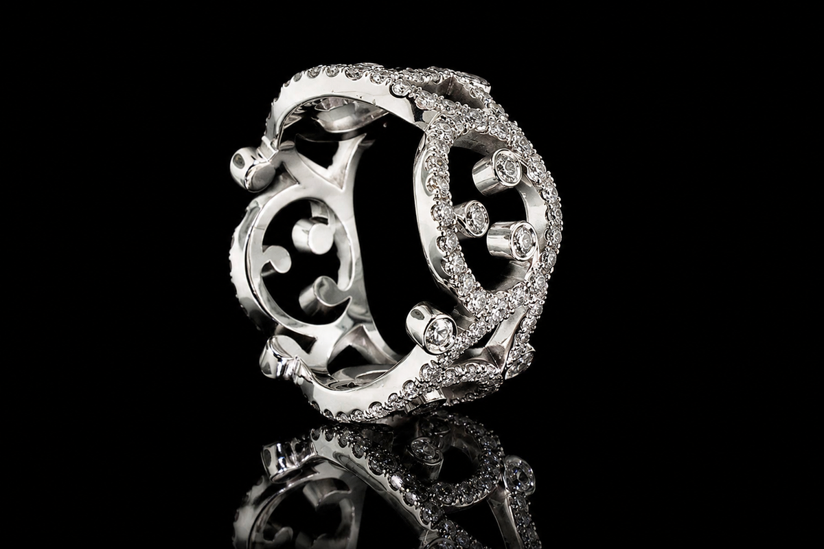 Diamond Openwork Platinum Band (band104)