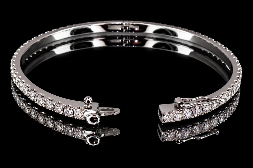Micropavé Diamond Tennis Bangle Bracelet (brac021)