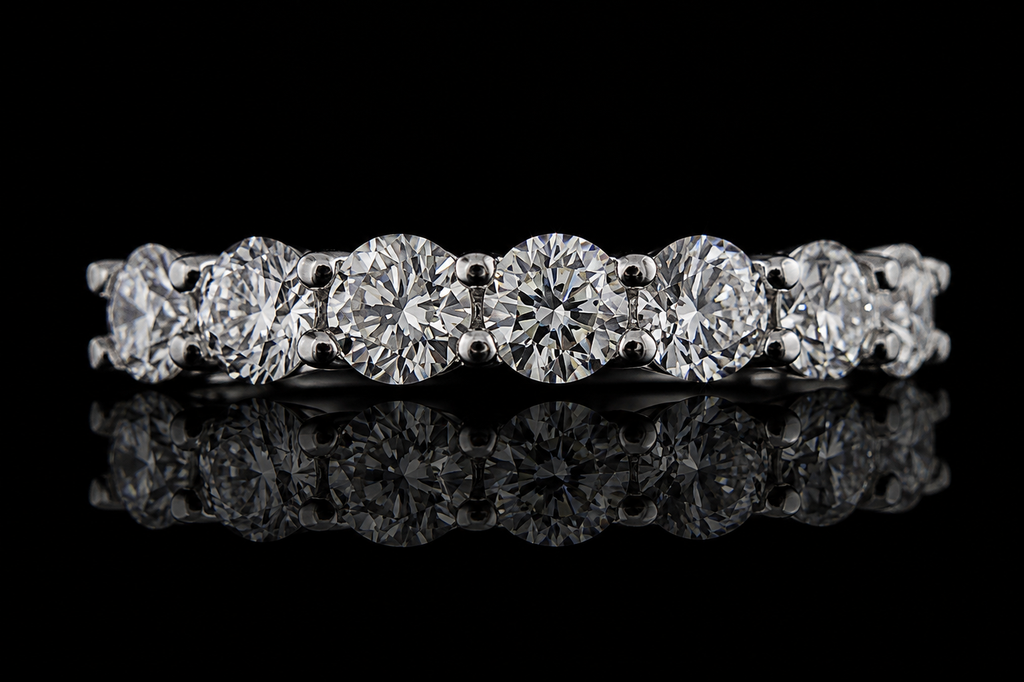 Round & Cushion Diamond Eternity Band (band067)