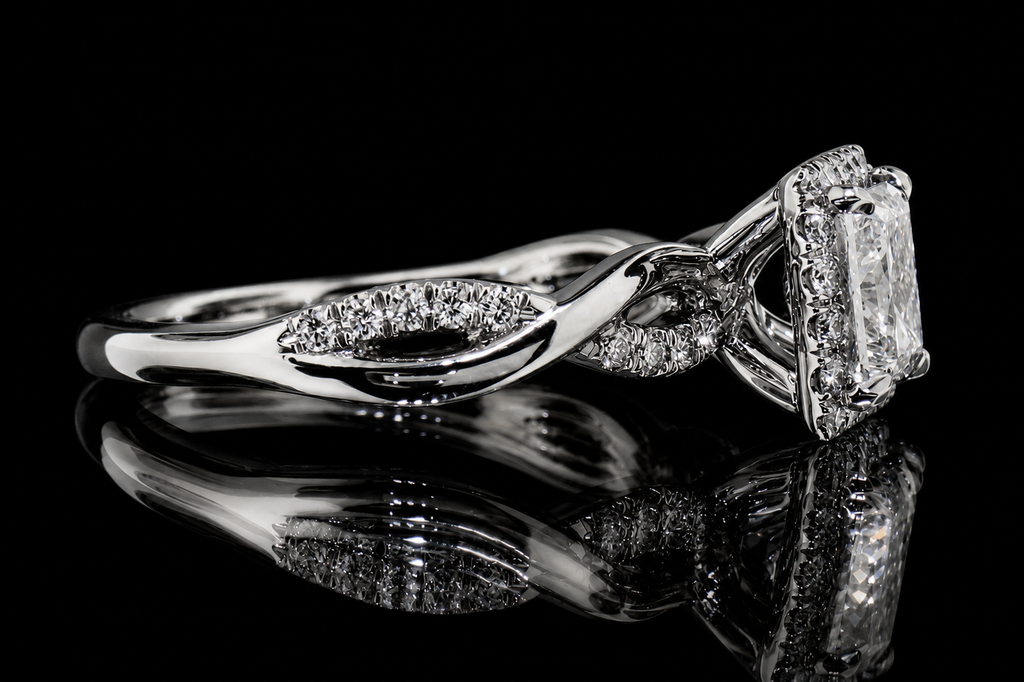 Princess Cut Diamond Halo Infinity Engagement Ring (eng358)