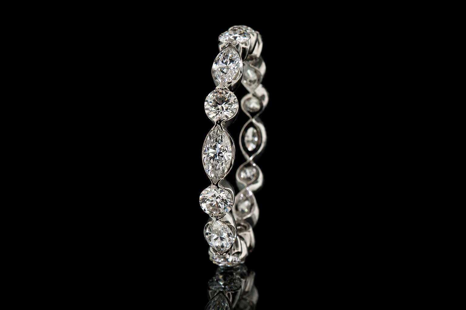 Mixed-Cut Diamond Platinum Eternity Band (band098)