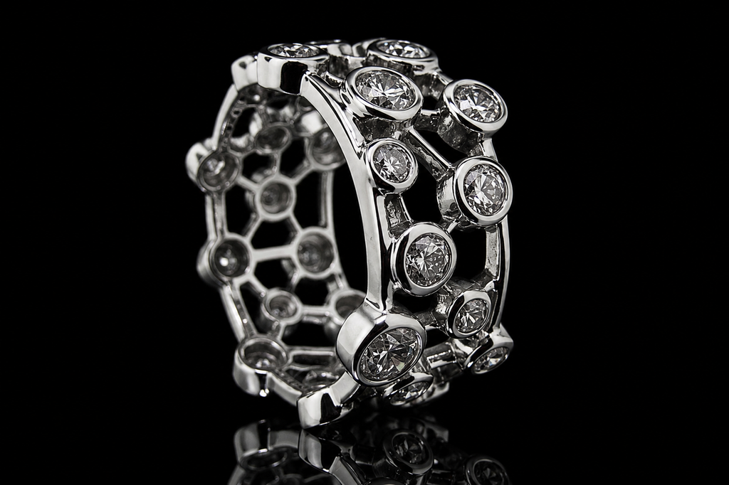Floating Bezel-Set Diamond Band (band071)