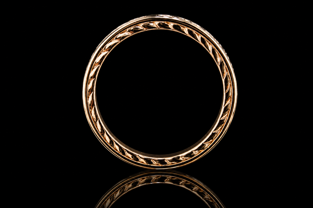 Yellow Gold Black & White Diamond Band (band061)