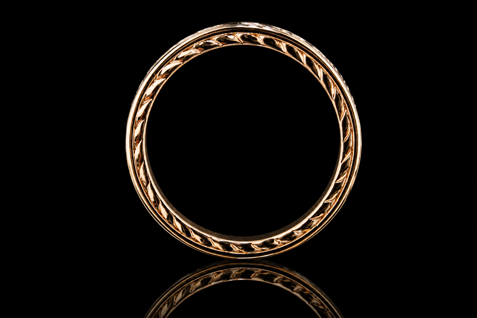 Yellow Gold Black & White Diamond Band (band061)