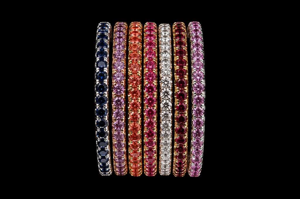 Multi-Color Gemstone Stackable Bands (band065)