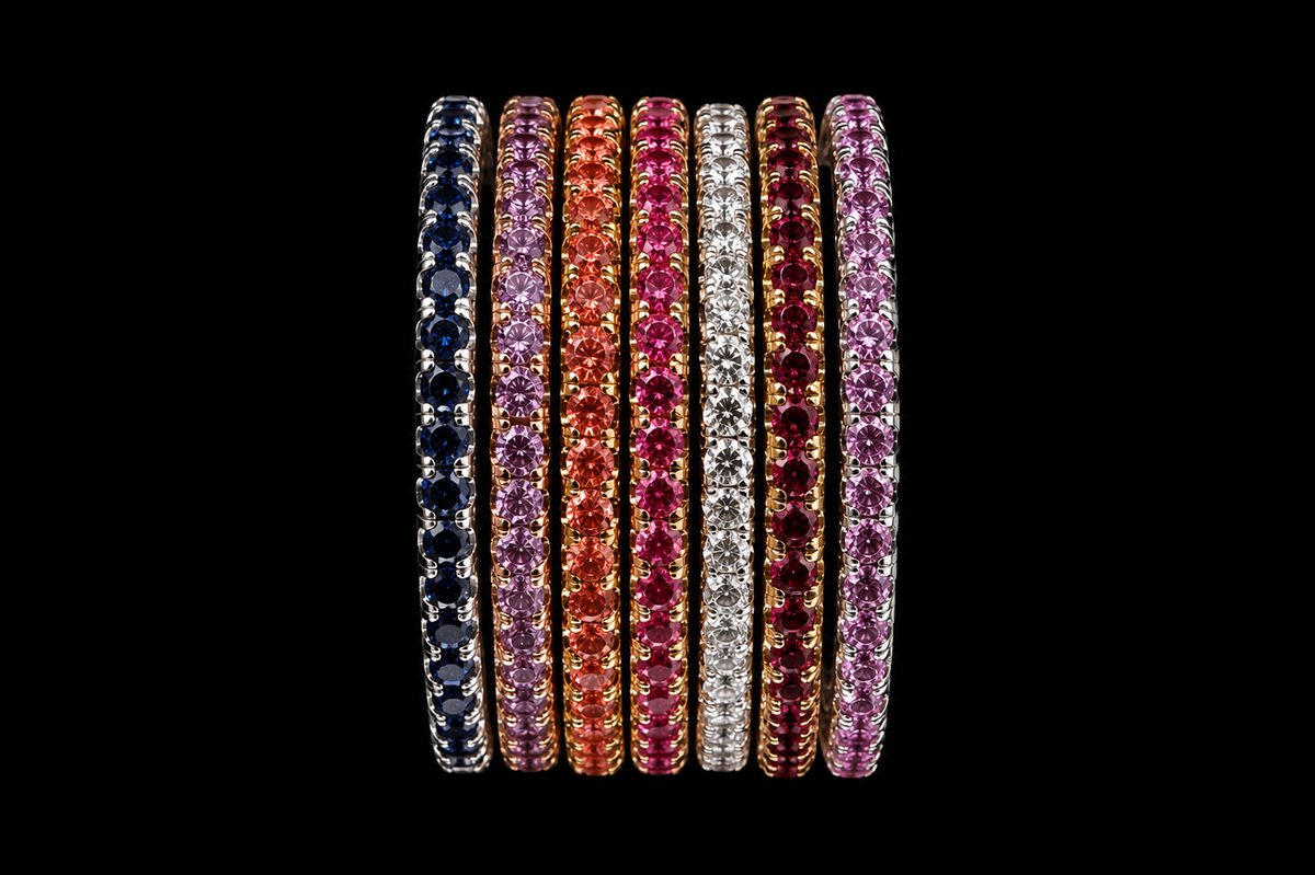 Multi-Color Gemstone Stackable Bands (band065)