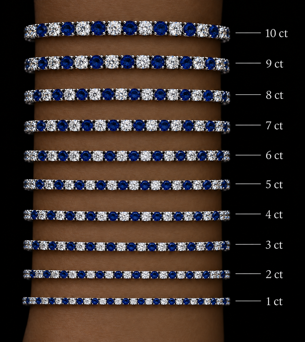 Diamond & Sapphire Tennis Bracelet (brac001-1)