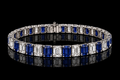 Emerald Cut Diamond & Sapphire Tennis Bracelet (brac002-2)