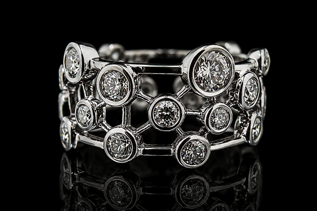 Floating Bezel-Set Diamond Band (band071)