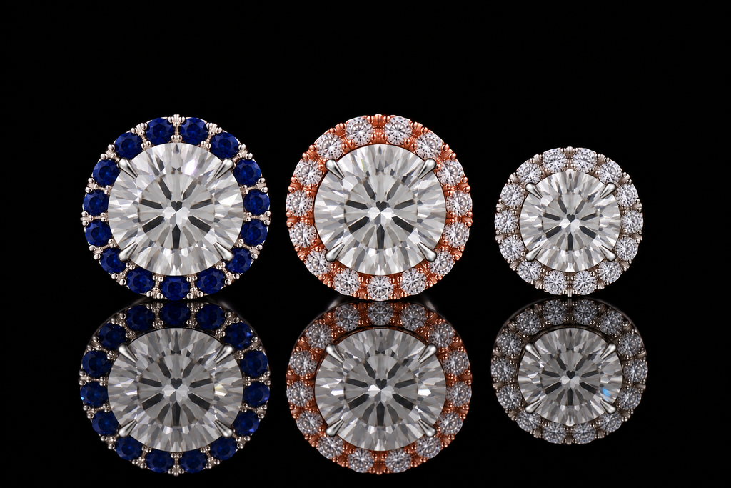 Removable Sapphire & Diamond Halo Jackets (ear060)