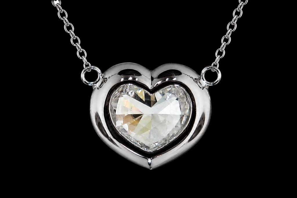 Heart-Shaped Diamond Halo Pendant (pend051)