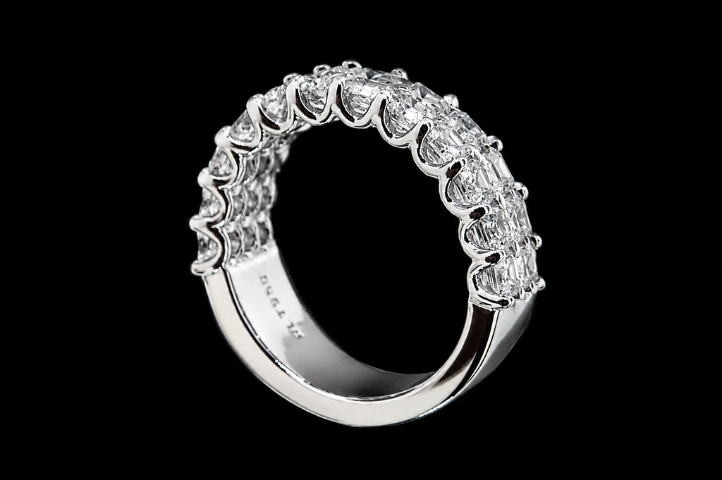 Three-Row Asscher-Cut Diamond Band (band040)