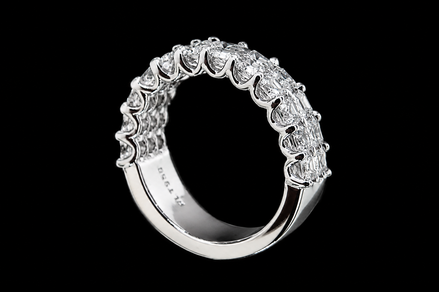 Three-Row Asscher-Cut Diamond Band (band040)