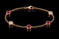 Ruby & Diamond Bezel-Set Bracelet and Necklace (brac026)