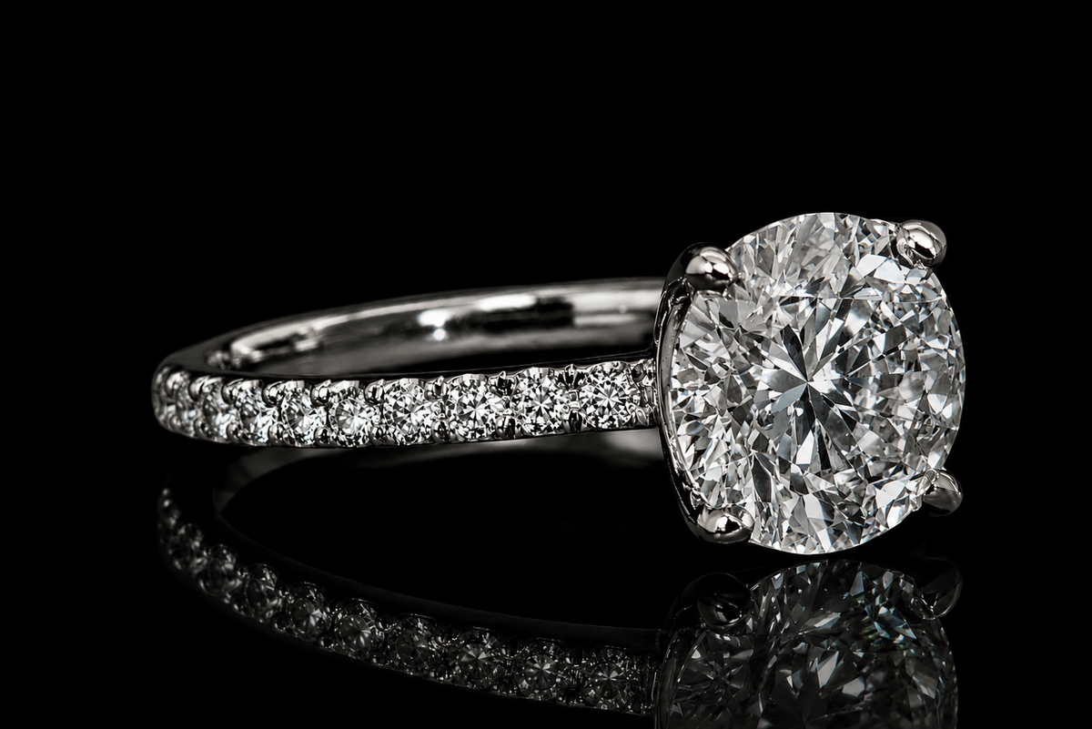 Round Brilliant Diamond Solitaire Engagement Ring (eng768)