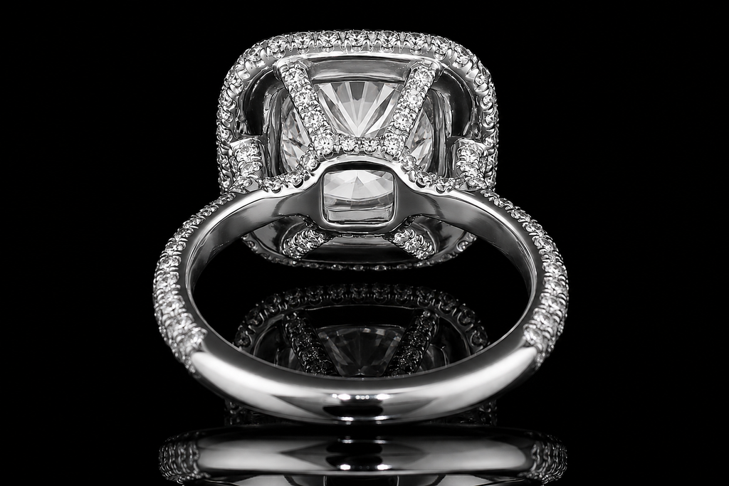 Double Halo Round Diamond Engagement Ring (eng353)