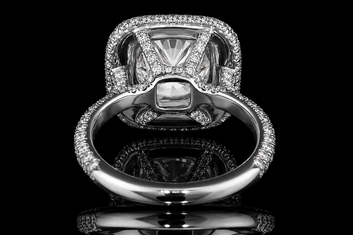 Double Halo Round Diamond Engagement Ring (eng353)