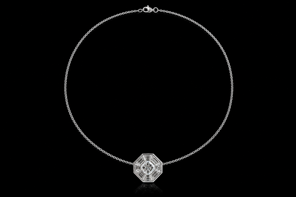 Octagonal Diamond Mosaic Pendant (pend045)