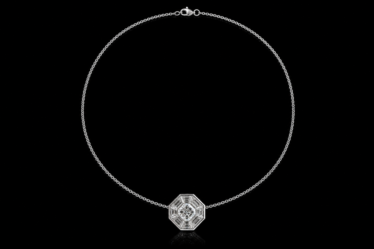 Octagonal Diamond Mosaic Pendant (pend045)
