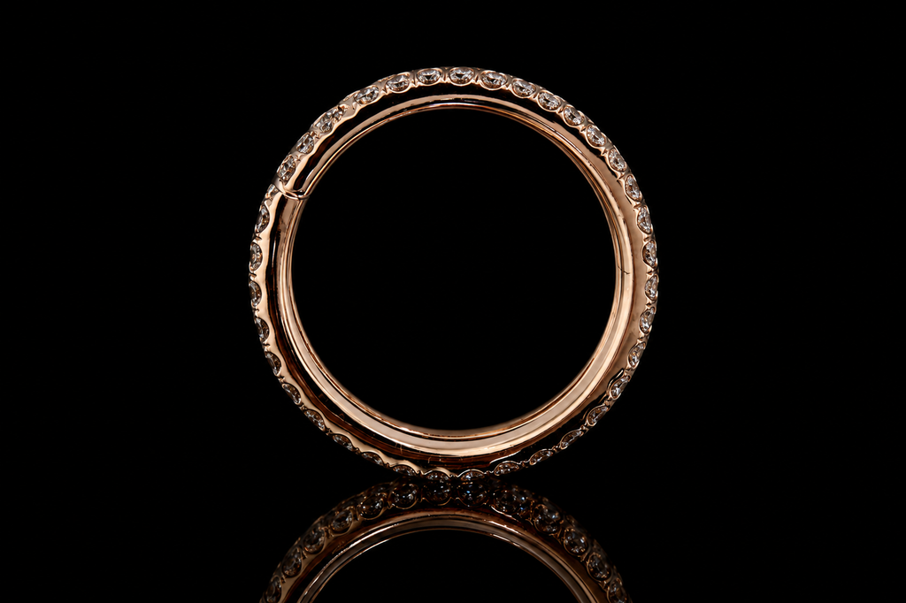 Rose Gold Diamond Spiral Ring (band116)