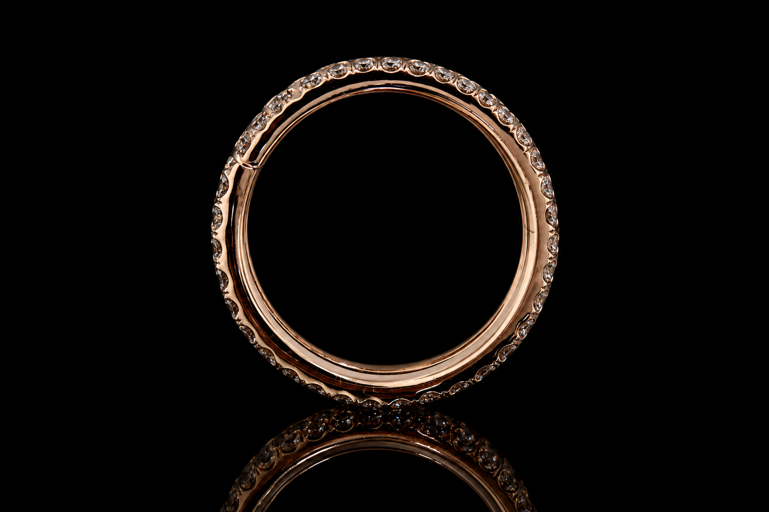 Rose Gold Diamond Spiral Ring (band116)
