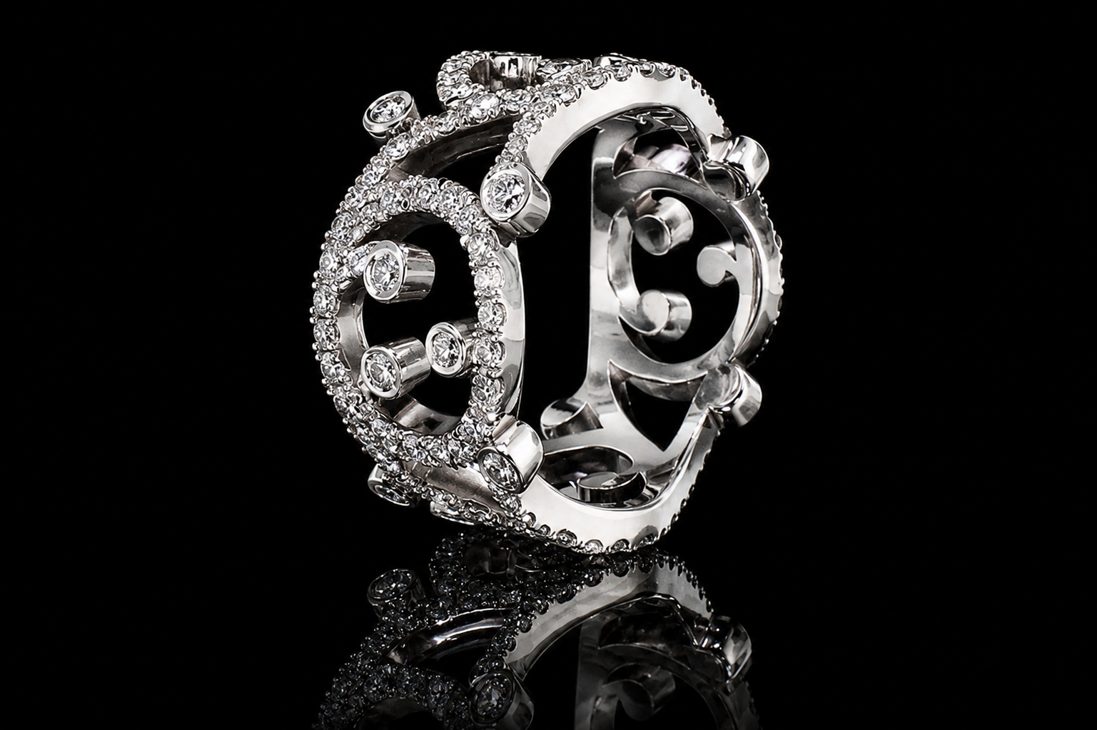 Diamond Openwork Platinum Band (band104)