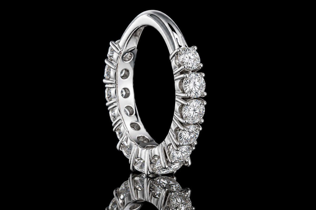 Graduated Round Brilliant Diamond Anniversary Band (band175)